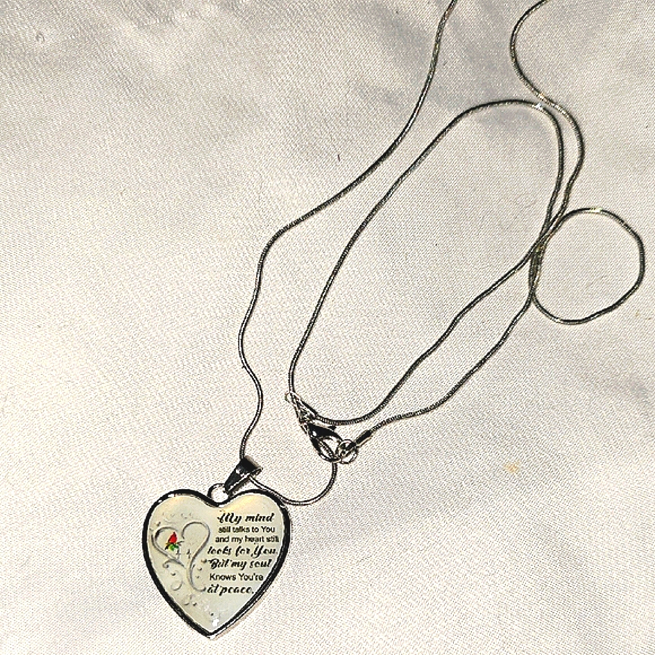Heart Pendant Necklace With Silver Chain